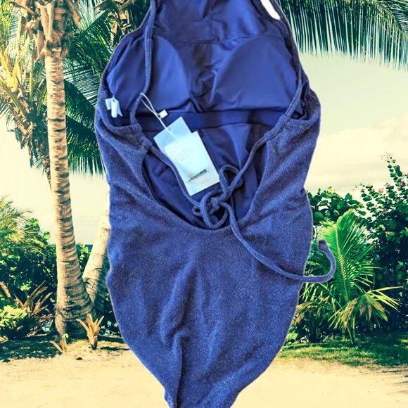 Andie Swim The Lanai One Piece Cosmic Sparkly Blue Size XS - Picture 2 of 7
